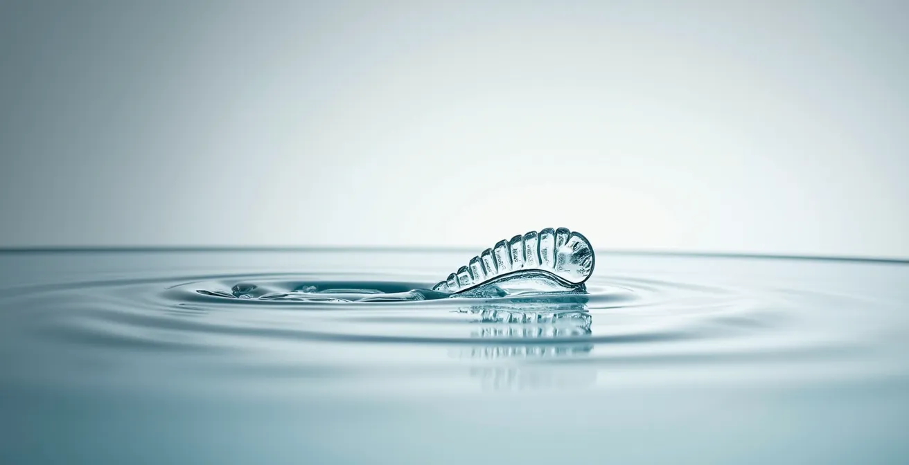 Vue rapprochée de la surface de contact entre pneu et route mouillée avec évacuation d'eau